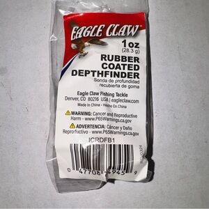 Eagle Claw Fishing Tackle 1oz Rubber Coated Orange Depth Finder